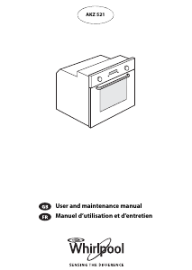 Manual Whirlpool AKZ 521/NB Oven