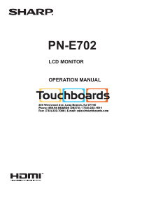 Handleiding Sharp PN-E702 LCD monitor