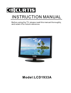 Manual Curtis LCD1933A LCD Television