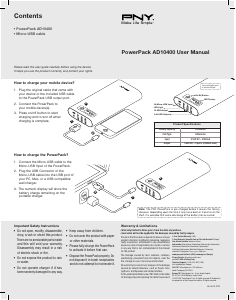 Manuale PNY PowerPack AD10400 Caricatore portatile