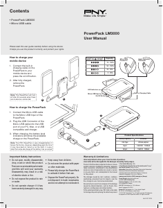 Руководство PNY PowerPack LM3000 Портативное зарядное устройство