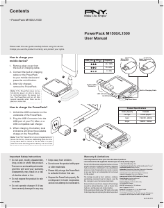 Руководство PNY PowerPack M1500 Портативное зарядное устройство
