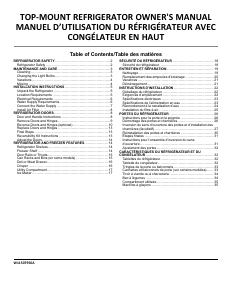 Mode d’emploi Whirlpool WRT134TFDW Réfrigérateur combiné