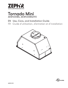 Handleiding Zephyr AK8400BS290 Tornado Mini Afzuigkap