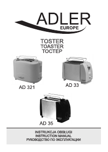 Manual Adler AD 35 Toaster