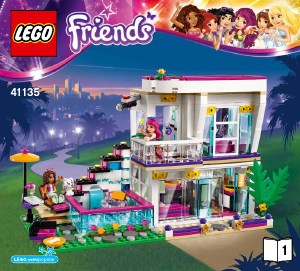 Bruksanvisning Lego set 41135 Friends Livis popstjärnehus
