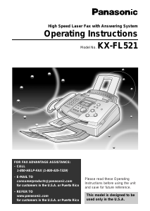 Handleiding Panasonic KX-FL521 Faxapparaat