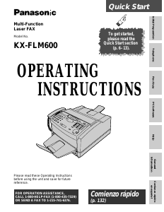 Manual Panasonic KX-FLM600 Fax Machine
