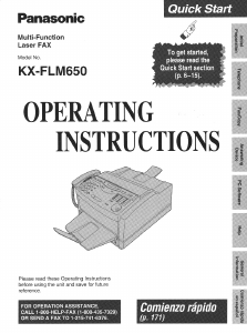 Manual Panasonic KX-FLM650 Fax Machine