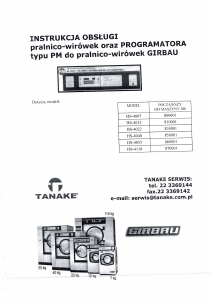 Instrukcja Girbau HS-4040 Pralka