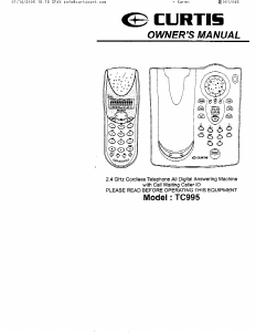Manual Curtis TC995 Wireless Phone