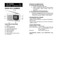 Mode d’emploi Curtis RS99 Radio