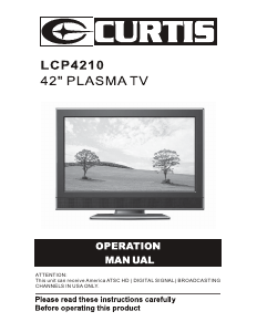 Manual Curtis LCP4210 Plasma Television