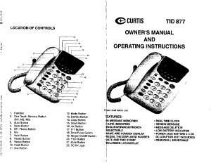 Manual Curtis TID877 Phone