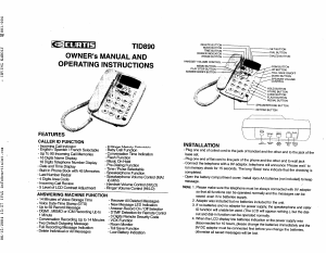 Manual Curtis TID890 Phone