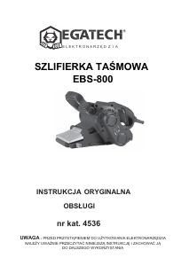 Instrukcja Egatech EBS-800 Szlifierka taśmowa