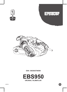 Kullanım kılavuzu Erbauer EBS950 Zımpara kayışı tezgahı