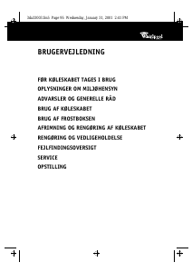 Brugsanvisning Whirlpool ARC 0170 Køleskab