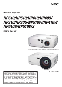 Bruksanvisning NEC NP610S Projektor