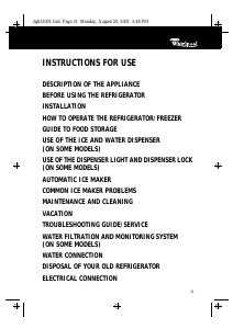 Manual Whirlpool ARG 488 Refrigerator