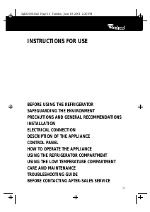 Manual Whirlpool ARG 595-K/R Refrigerator