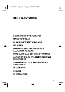 Bruksanvisning Whirlpool ART 204-LH Kylskåp