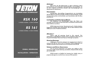 Bedienungsanleitung ETON RS 161 Auto lautsprecher