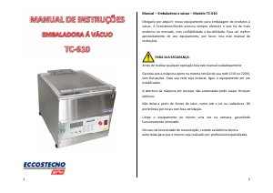 Manual Eccostecno TC-610 Máquina vácuo