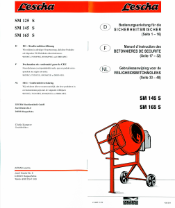 Mode d’emploi Lescha SM 125 S Mélangeur à ciment