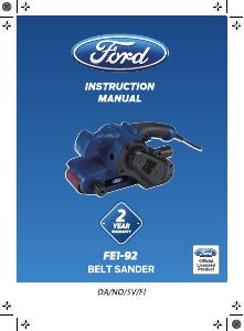 Käyttöohje Ford FE1-92 Nauhahiomakone