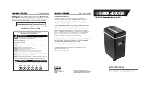 Manual Black and Decker BD-890 Paper Shredder