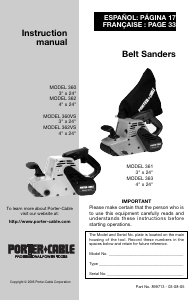Manual Porter-Cable 360 Belt Sander