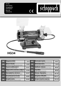 Handleiding Scheppach HG34 Tafelslijpmachine