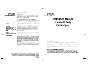 Manual Taylor 13989 Scale