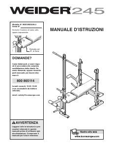 Manuale Weider 245 Stazione multifunzione
