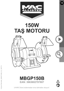 Kullanım kılavuzu MacAllister MBGP150B Taşlama Motoru