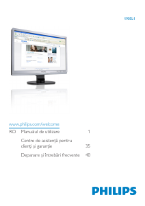 Manual Philips 190SL1SB Monitor LED