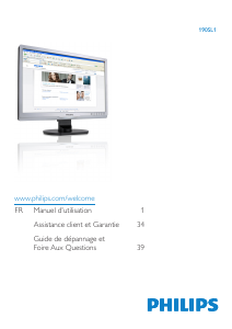Mode d’emploi Philips 190SL1SB Moniteur LED