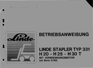 Bedienungsanleitung Linde H35 T Gabelstapler