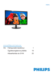 Használati útmutató Philips 216V6LSB2 LED-es monitor
