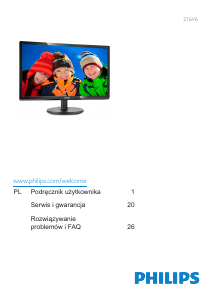 Instrukcja Philips 216V6LSB2 Monitor LED