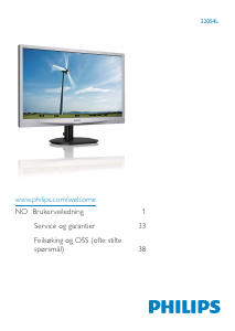 Bruksanvisning Philips 220S4LAS LED-skjerm