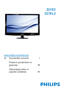 Priročnik Philips 221EL2SB LED-zaslon