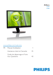 Mode d’emploi Philips 221P6QPYES Moniteur LED
