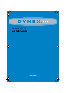 Manual Dynex DX-46L260A12 LCD Television
