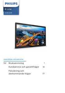 Bruksanvisning Philips 222B1TFL B Line LED skärm