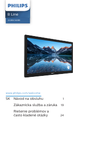 Návod Philips 222B9TN B Line LED monitor
