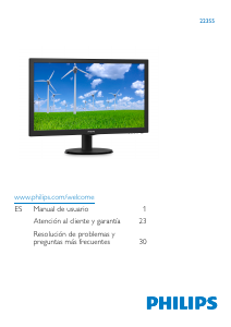 Manual de uso Philips 223S5LSB Monitor de LED