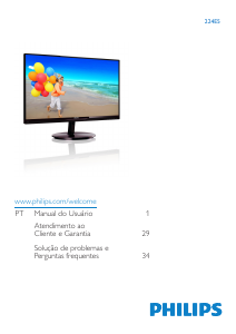 Manual Philips 224E5QSW Monitor LED
