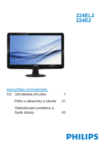 Manuál Philips 224EL2SB LED monitor